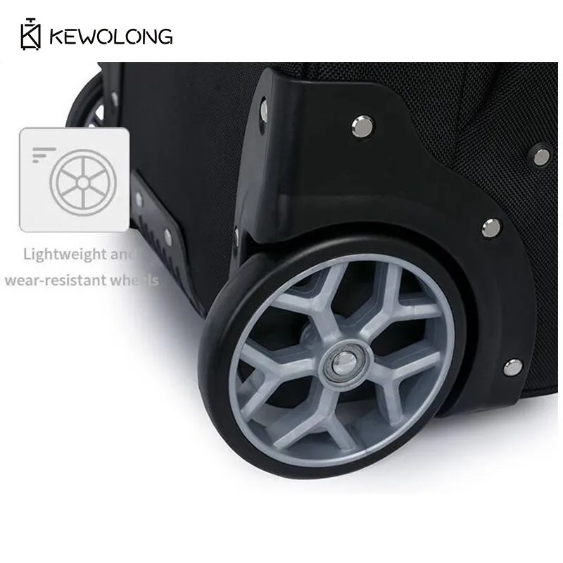 حقيبة سفر من قماش أكسفورد ذات سعة كبيرة، حقيبة سفر مع قفل TSA بعجلات ضخمة قابلة للفصل، حقيبة عربة متينة للطلاب #6