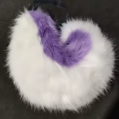 Furry Big Curly Shiba Inu Tail Wolf Tail Fursuit Tail Girl Plush Faux Fur Wolf Tail Fancy Dress Anime Lolita Cosplay Accessories