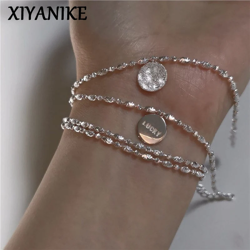

XIYANIKE Letter Lucky Adjustable Chain Bracelet For Women Sweet Fashion New Year Jewelry Gift Party Wedding pulseras mujer