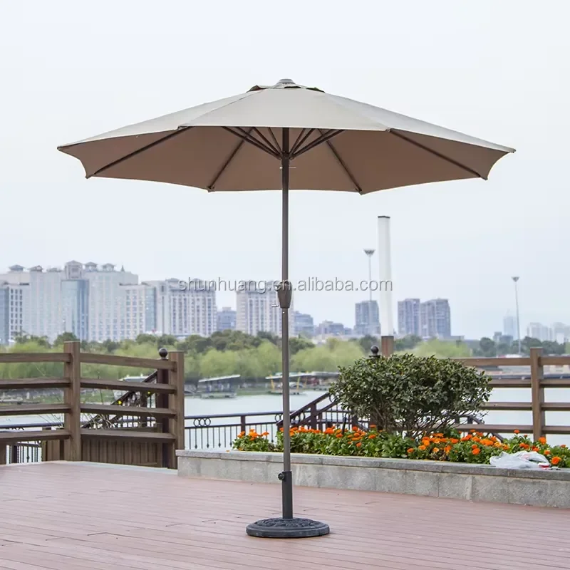 Cheap Price Wholesale Garden Sun Umbrella Outdoor Middle Parasols Patio Park Sunshade Umbrella Waterproof Hotel Beach