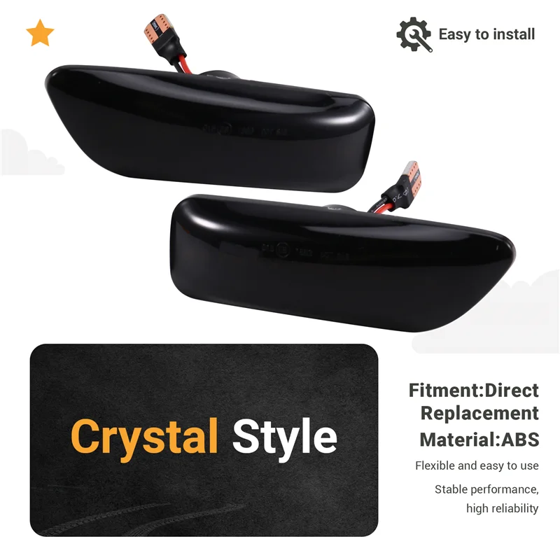 Leading-2 قطعة تتدفق LED الجانب الديناميكي ماركر بدوره مصباح إشارة لفولفو S80 XC90 XC70 V70 S60 2001-2009 #4