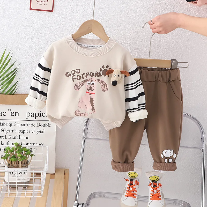 Spring Autumn 2pcs Kids Clothes Sets Children Sports Sets Boys Tracksuits Sweatshirt and Pants Boy and Girl Outfits 80-120cm