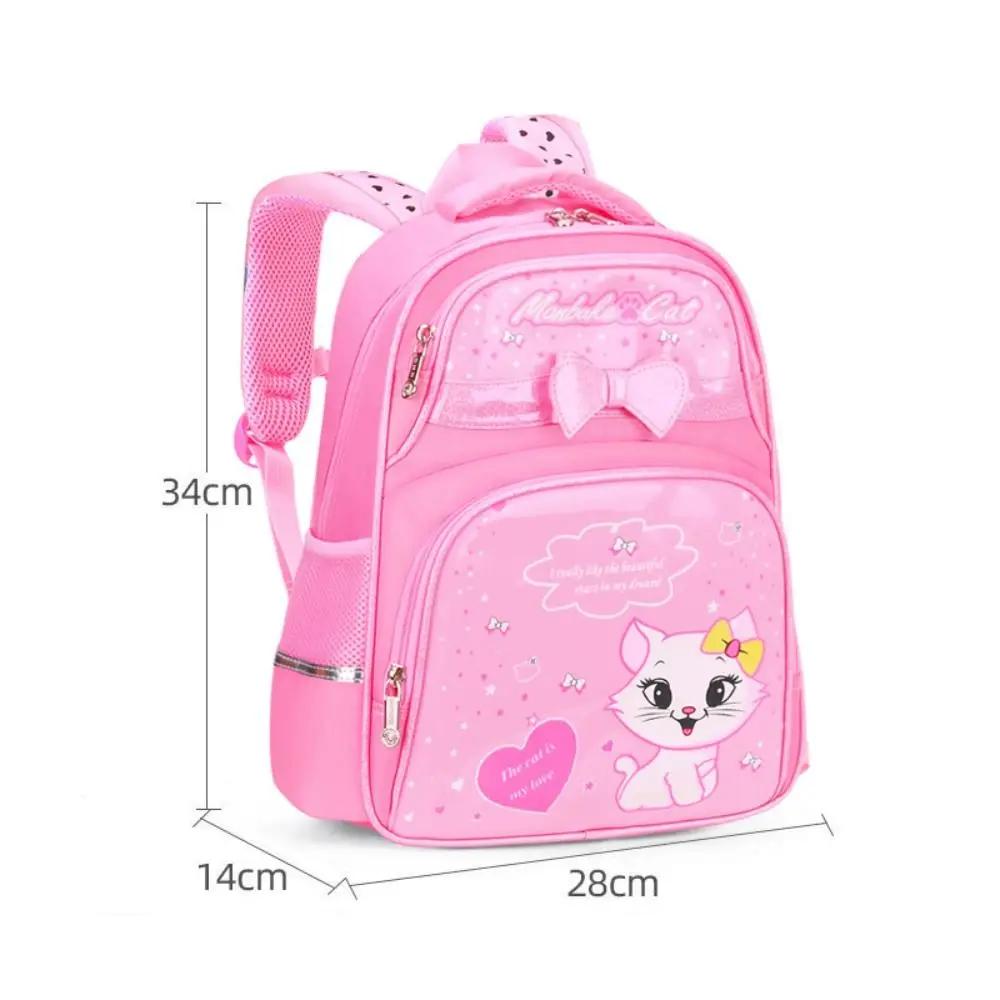 Mochila escolar de estilo coreano para niñas de 6 a 12 años, mochila con lazo para jardín de infantes, Princesa, gato pequeño, dibujos animados