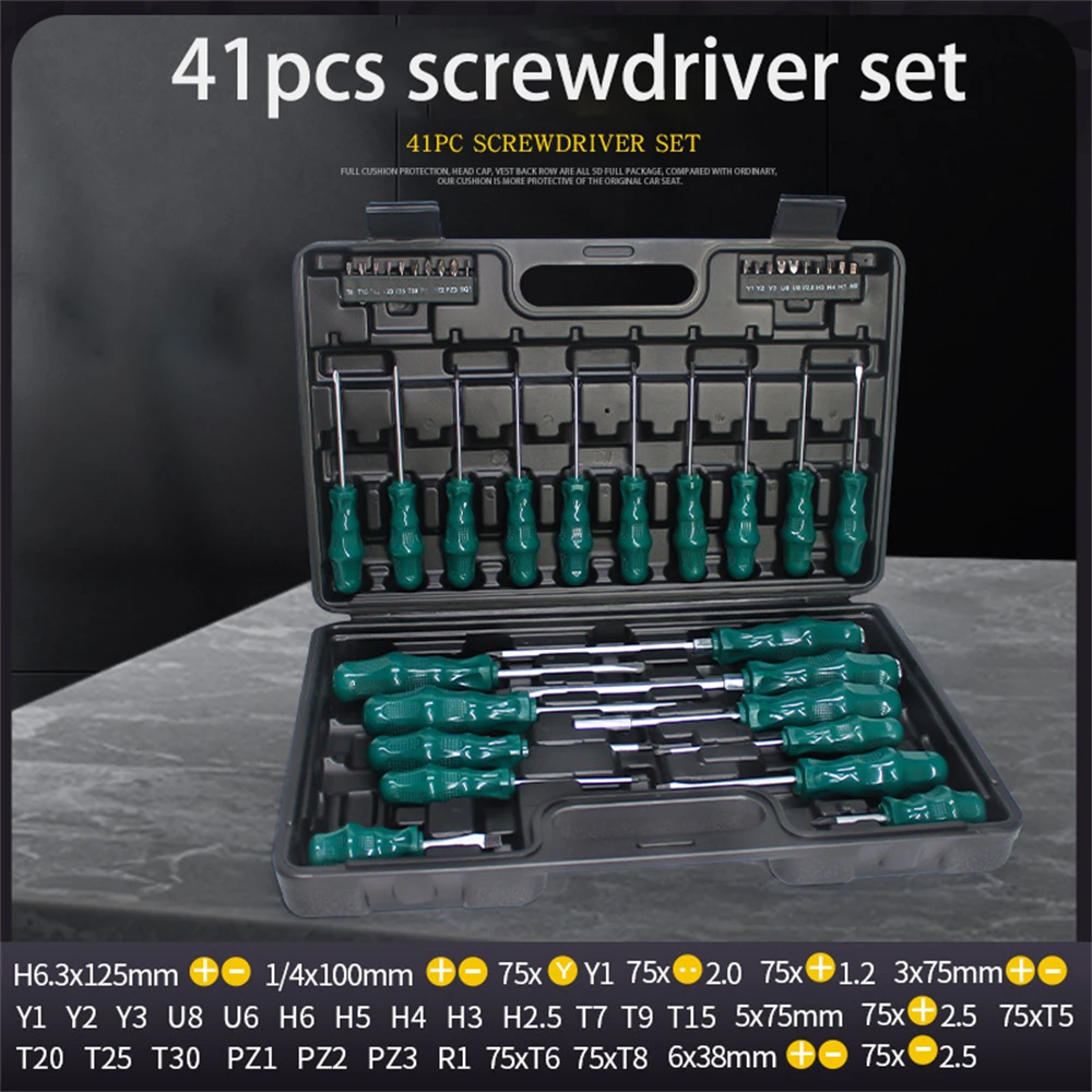 41pcs Special-shaped Screwdriver Kit Phillips Slotted Key With Magnetic Bits Tool For Repairing Automobile And Xiaomi Computers