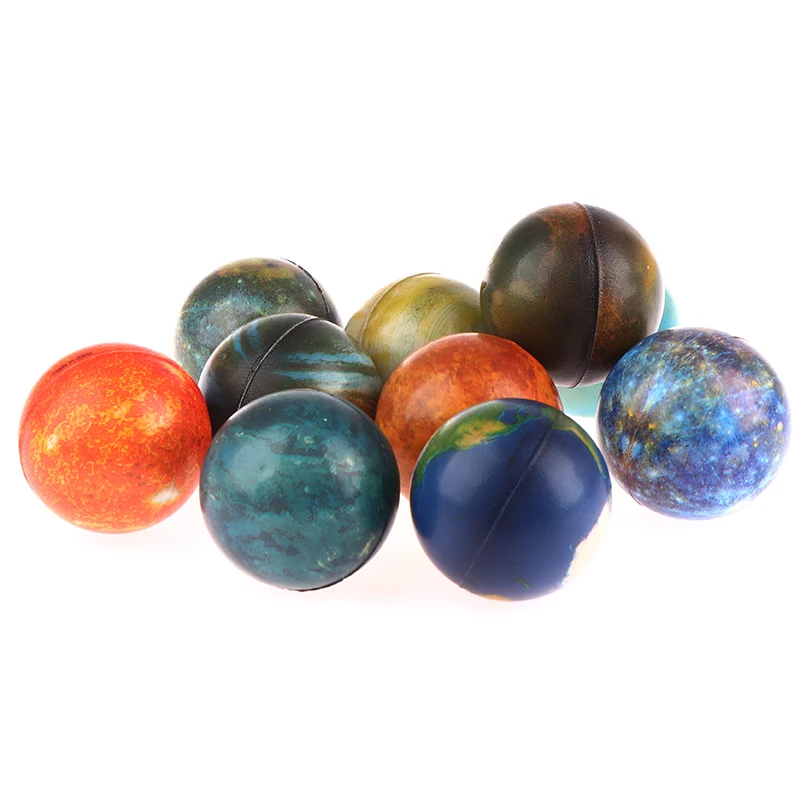 1개 랜덤 태양계 행성 탄성 고무공 야외 목욕 장난감 어린이 스포츠 게임 스트레스 해소