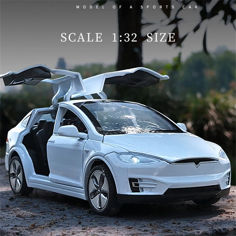 1:32 Model X Model S SUV Alloy Car Model Diecasts Metal Simulation Toy Vehicles Car Model Sound Light Collection Childrens Gifts