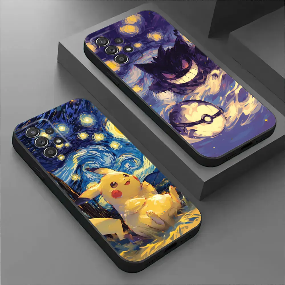 

Pikachu Gengar Pokemons Sky Phone Cover Galaxy A56 5G Case For Samsung A55 A36 A26 A35 A34 A53 A54 A52 A71 A73 A72 A32 A33 Cases