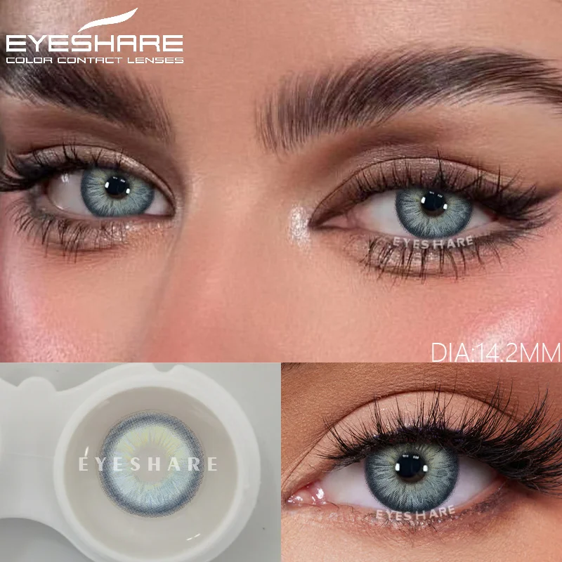 EYESHARE 2pcs Colored Pupils for Eyes Color Contact Lenes Green Eye Color Lenses Blue Eye Contacts High Quality Gray Soft Pupils