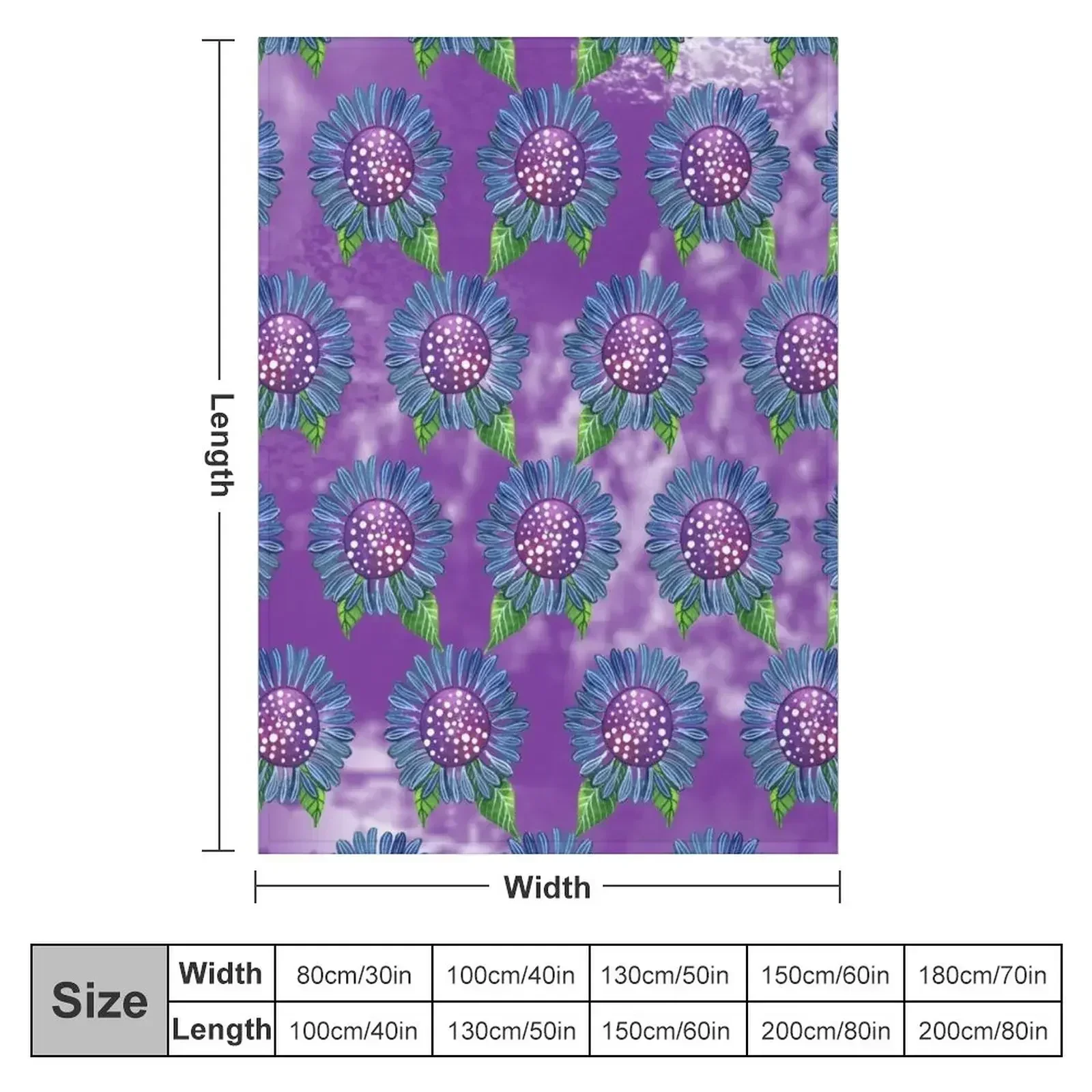 Blue Flower Throw Blanket Decoratives Sleeping Bag Stuffeds For Sofa Thin Soft Plush Plaid Hairy Blankets