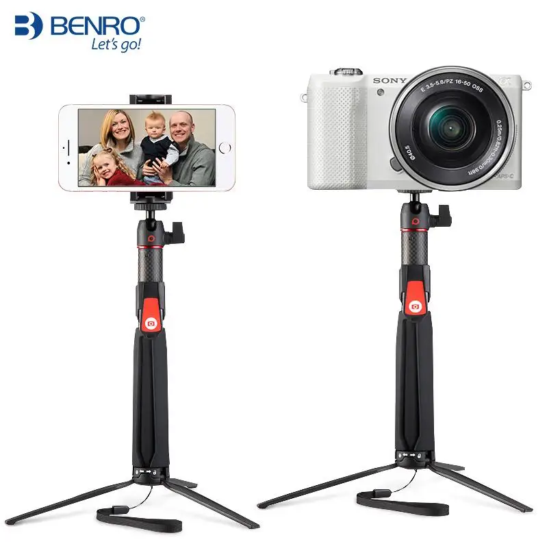 

Benro SC1 carbon fiber mini tripod selfie stick + Bluetooth wireless for smartphone Gopro Action Camera soft 3 4