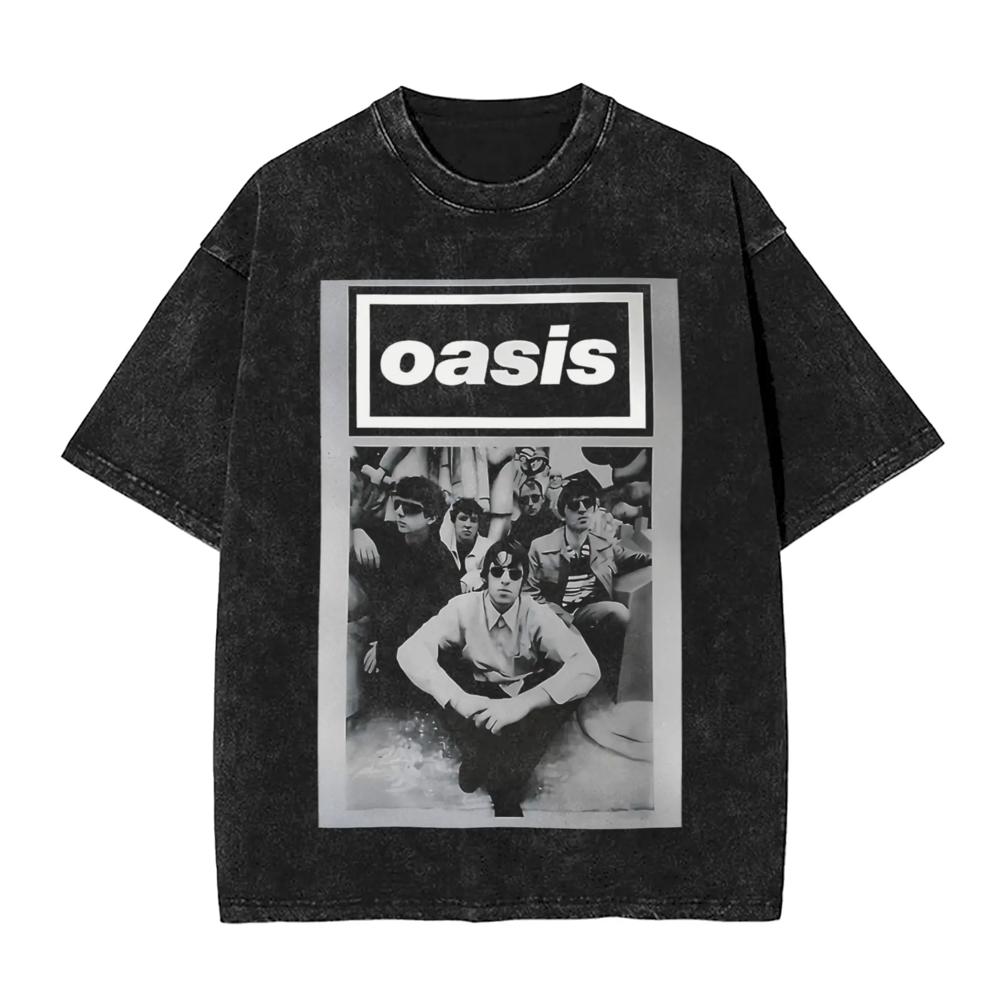 Minimalist O-Oasis Band T Shirt Hip Hop Washed Short Sleeve Harajuku T-Shirts  Novelty for Men Women Tops Streetwear Printed Tee