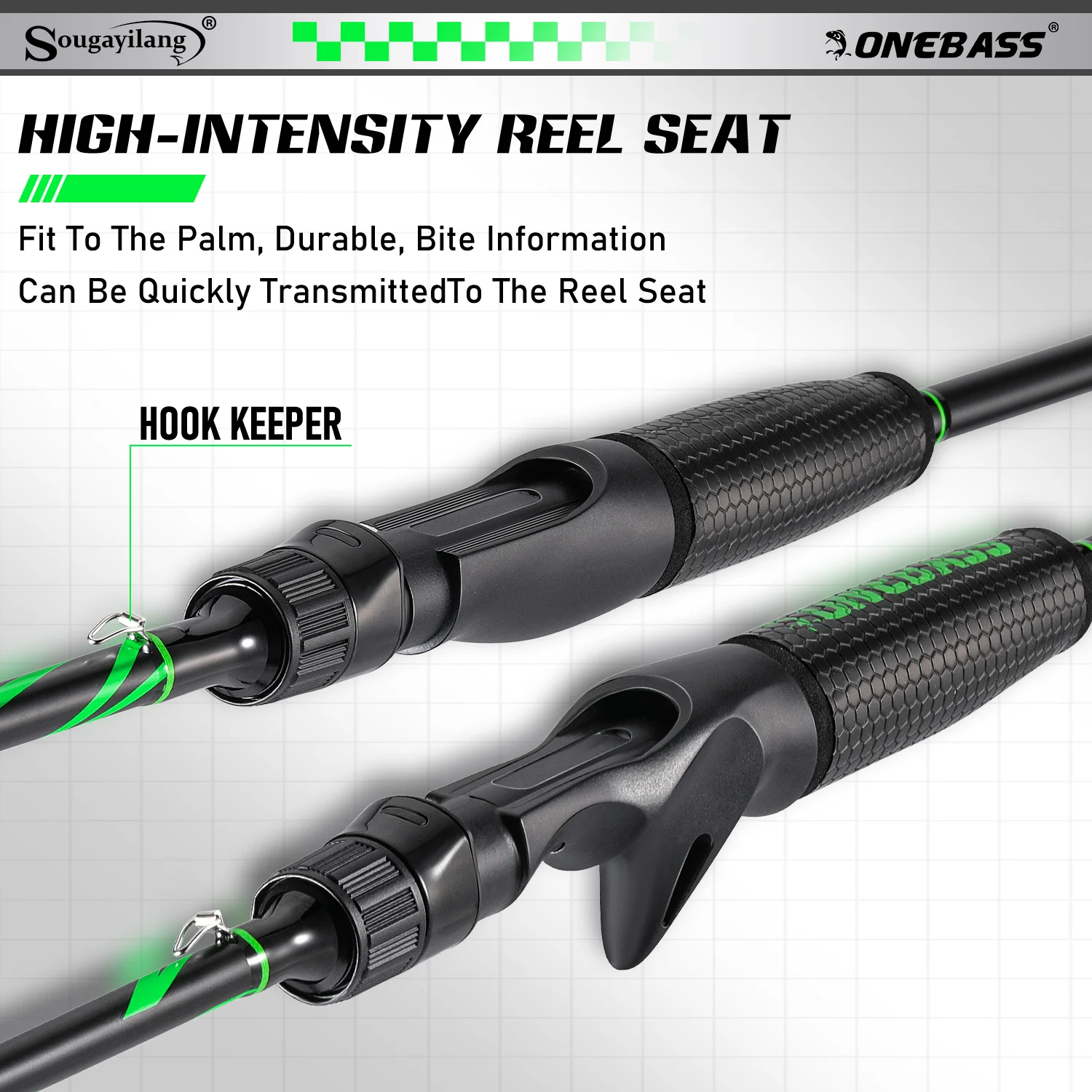 Sougayilang Caña de spinning ultraligera – 2 secciones M/MH para perca