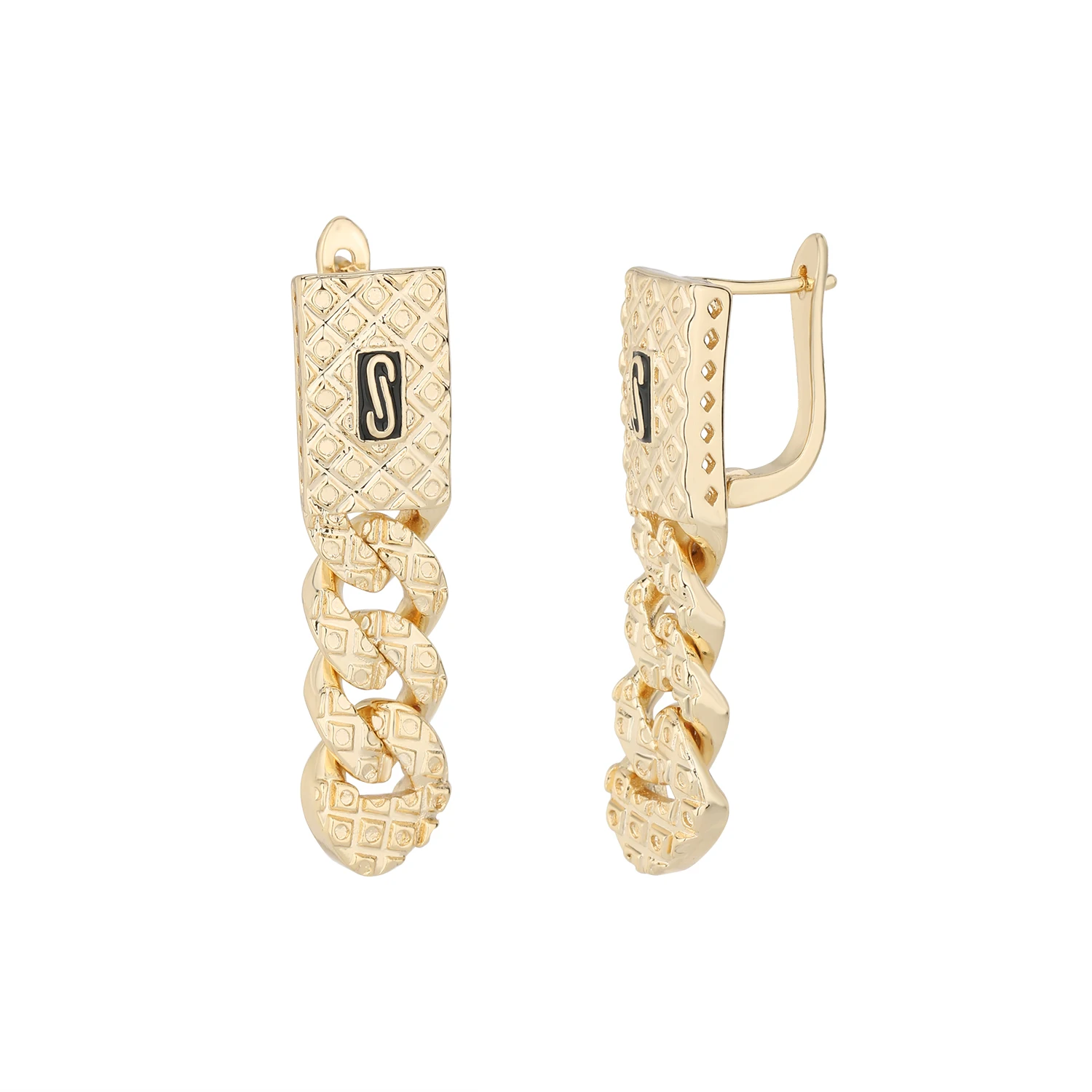 

50%6 Off Elegant 14K Gold Plated Monaco Chain Earrings Exquisite Brass Perfect Party Accessories Women's Gift Free Shipping