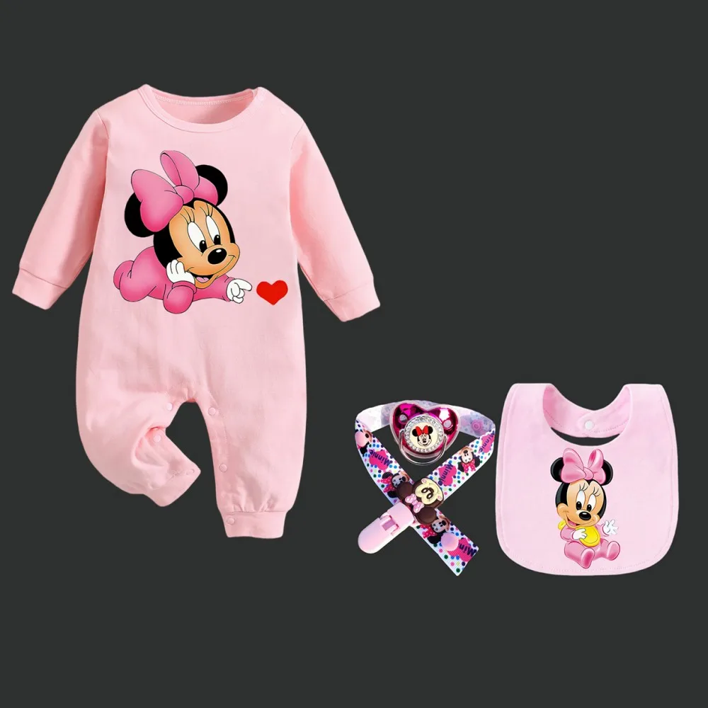 

Успокаивающая пустышка для младенцев, держатель для соски, розовый комбинезон для новорожденных, милый цельный костюм для ползания, роскошный детский комбинезон с соской.