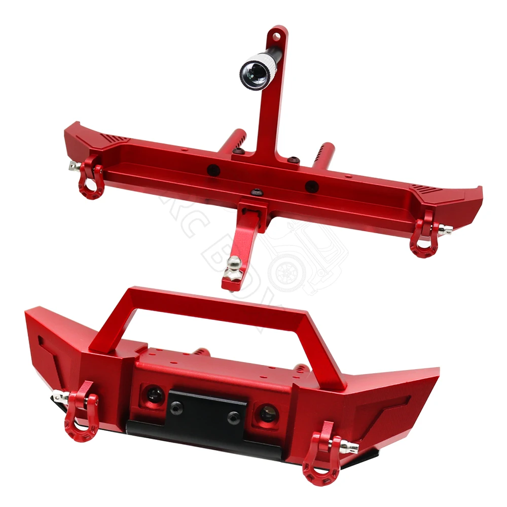1/10 RC Crawler Axiale SCX10 iii AXI03006 Jeep Gladiator JLU Wrangler Upgrade Onderdelen Metalen Voor Achter Bumper met LED verlichting