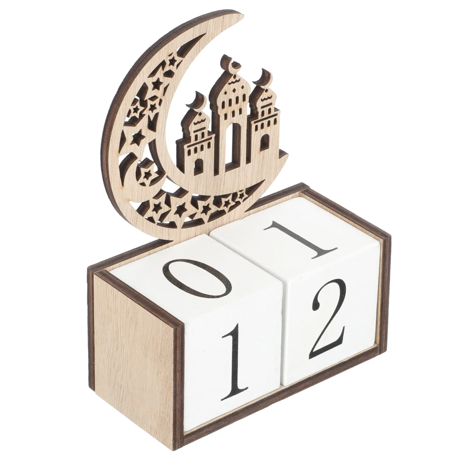 

Wooden Countdown Desk Decor Ramadan Mubarak Advent Festival nament Hollow Craft Eid Calendar Eid Advent Calendar Display