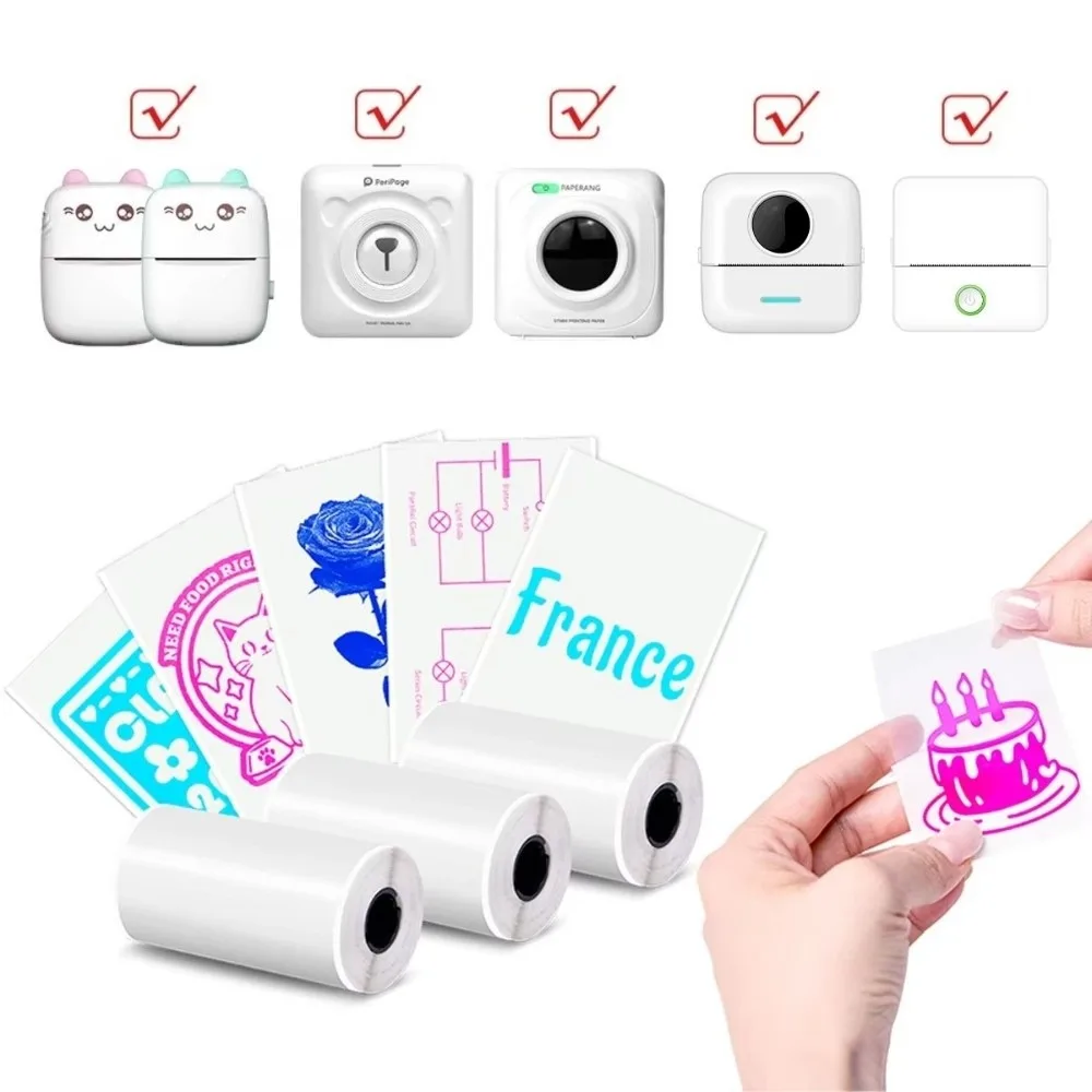 Adhesive Backing Thermal Printing Paper Glossy Finish Transparent Adhesive Label Roll Roll Format Thermal Sensitive