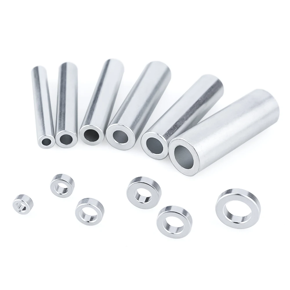 100pcs/Lot M5 Aluminum Spacer 3mm/1/8''mm/5mm/6mm/1/4''mm/9mm/10mm High Precision Round Aluminum Spacer