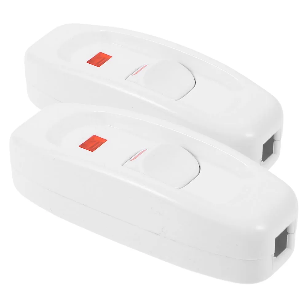

2pcs Bedside Switch Button 10A 250V White Vintage Inline On For Lamp Floor Desk Table Light Replacement Dimmer