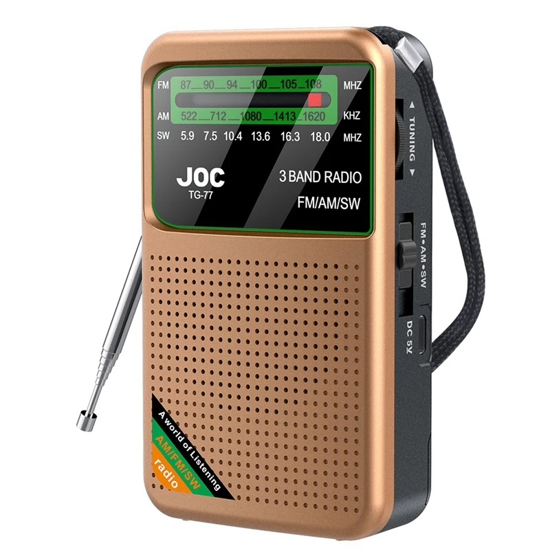 Pocket Radio Portable Mini Full Band Radio AM/FM/SW Radio With Rechargeable Battery Support Earphone Mini Radio For Old-A22K