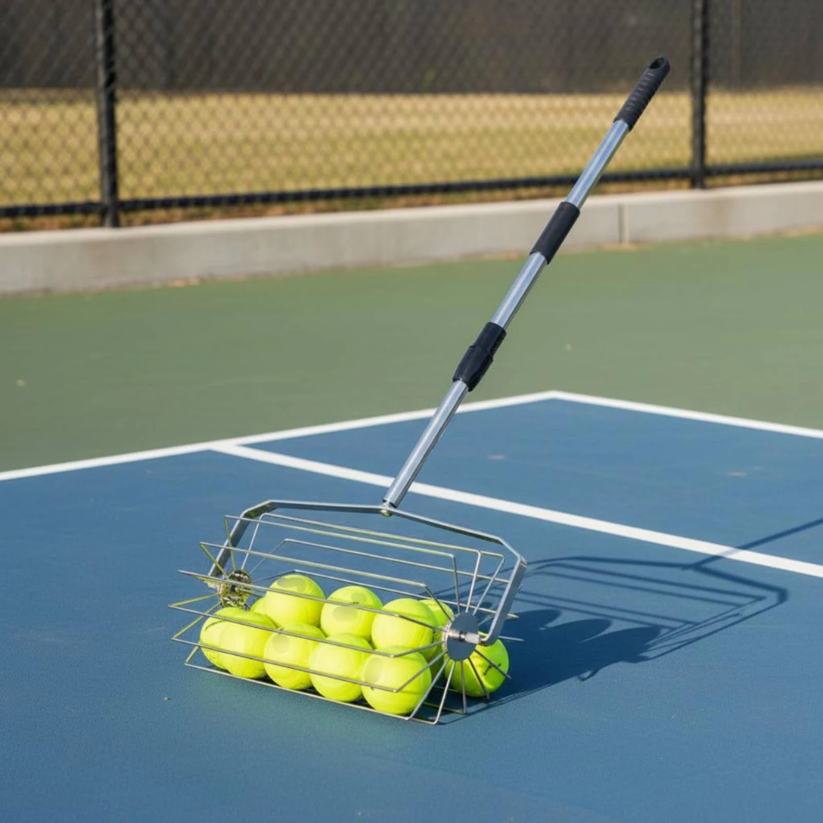 Adjustable Pickleball Picker Thickened Pickleball Ball Picker Rolling Ball Collector No Need to Bend over Sports Equipment