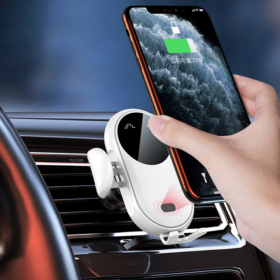 15W Car Wireless Charger Car Phone Holder for iPhone 13 12Pro Max 11 11Pro X XR XSMAX 8 7 Plus Intelligent Infrared Phone Holder