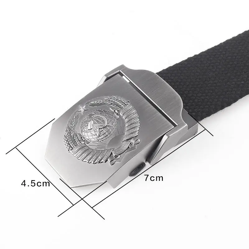 New Canvas Outdoor Tactical Army Belt 3D Soviet National Emblem Metal Buckle Unisex Jeans Belt for Men Military Belts Male Strap