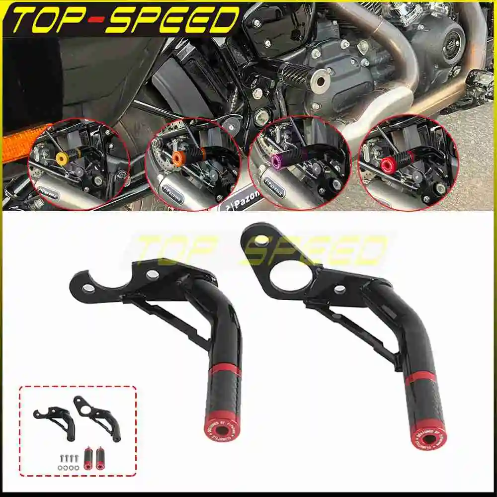 Motorcycle Rear Highway Passenger Peg Crash Bars Engine Guard Bumper For Harley Softail FXBBS FXBB FXST FXLR FXLRS FXLRS FXLRST