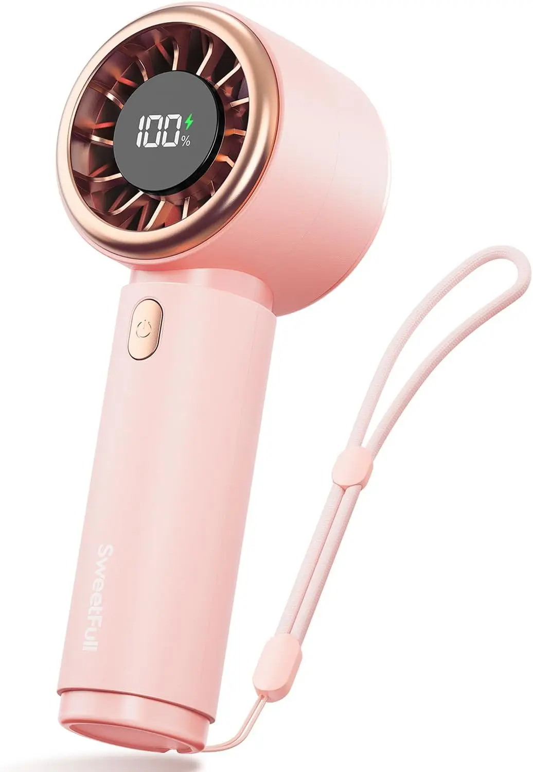 

Mini Handheld Fan Portable - Cute Turbo Fan with Rechargeable Battery, 5 Speeds, Small Personal Fan for Women Girls, Pink