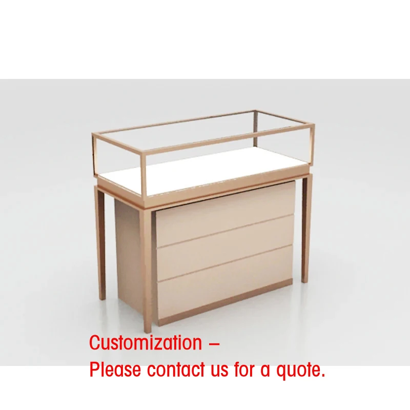 Vitrine en acier inoxydable sur mesure, présentoir moderne pour bijoux, vitrine en verre, meuble de présentation de bijoux