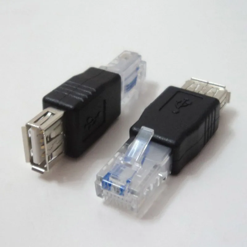 Wholesale 2Pcs PC USB to RJ45 Female A Laptop LAN Network Cable Ethernet Converter Transverter Plug RJ45 Connector Adapter