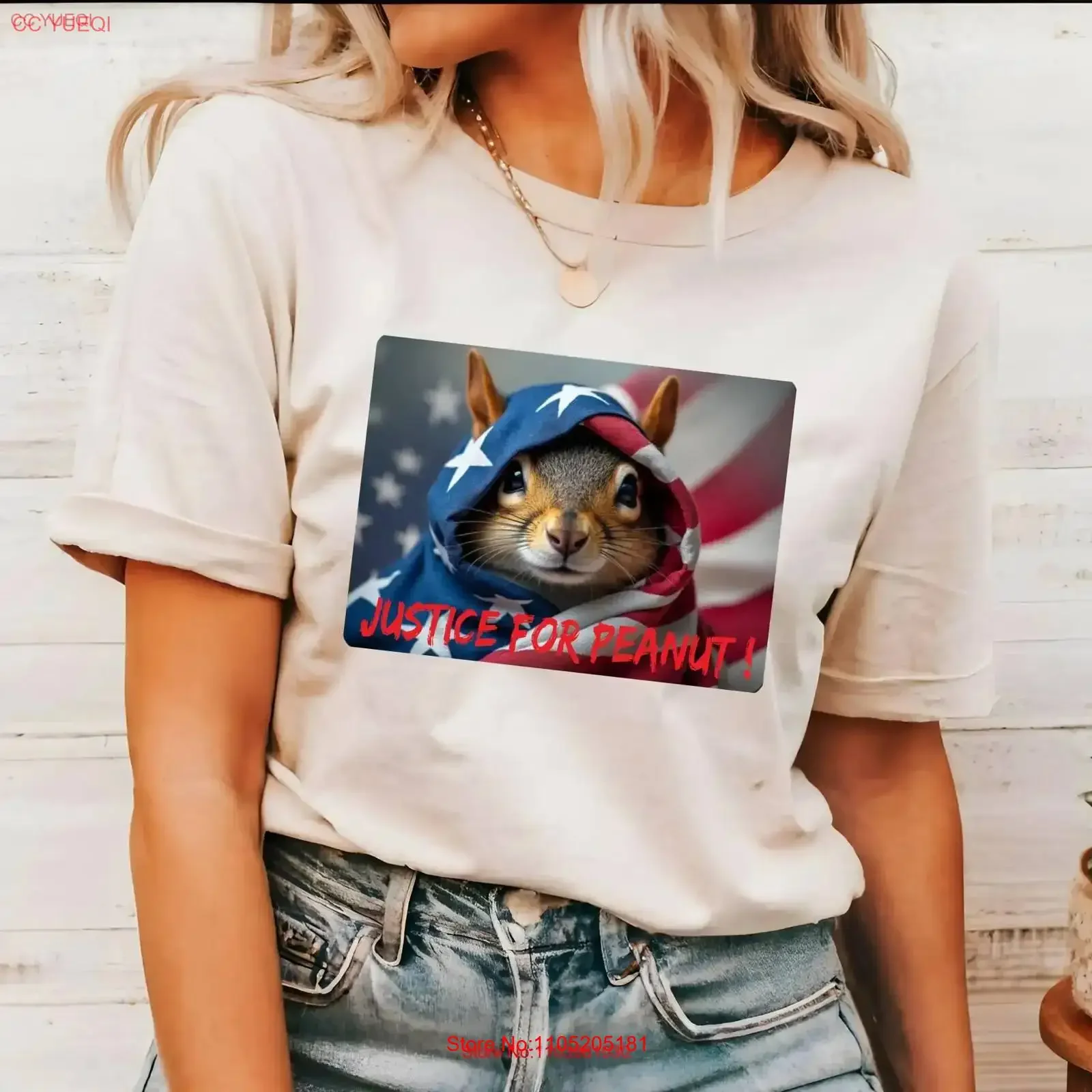 

Justice for Peanut the Squirrel T Shirt Trending Activist P Nut vintage Washed homme Top For Everyday Wear Casual Versatile