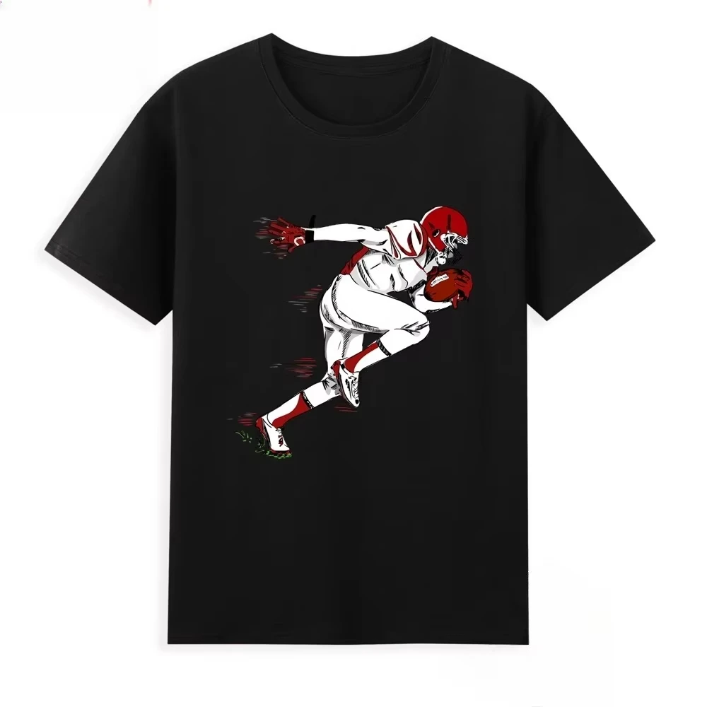 

American Football Players Football Men and Women Couples Wear Parent-child Pure Players Football Short-sleeved Tshirt Adult