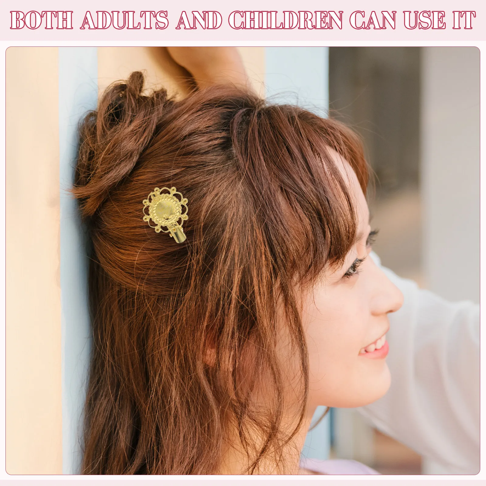 

50Pcs Small Oval Floral Barrettes Vintage Sunflower Metal Hair Clips Hollow Out Styling Tools for Women Summer Beach Party