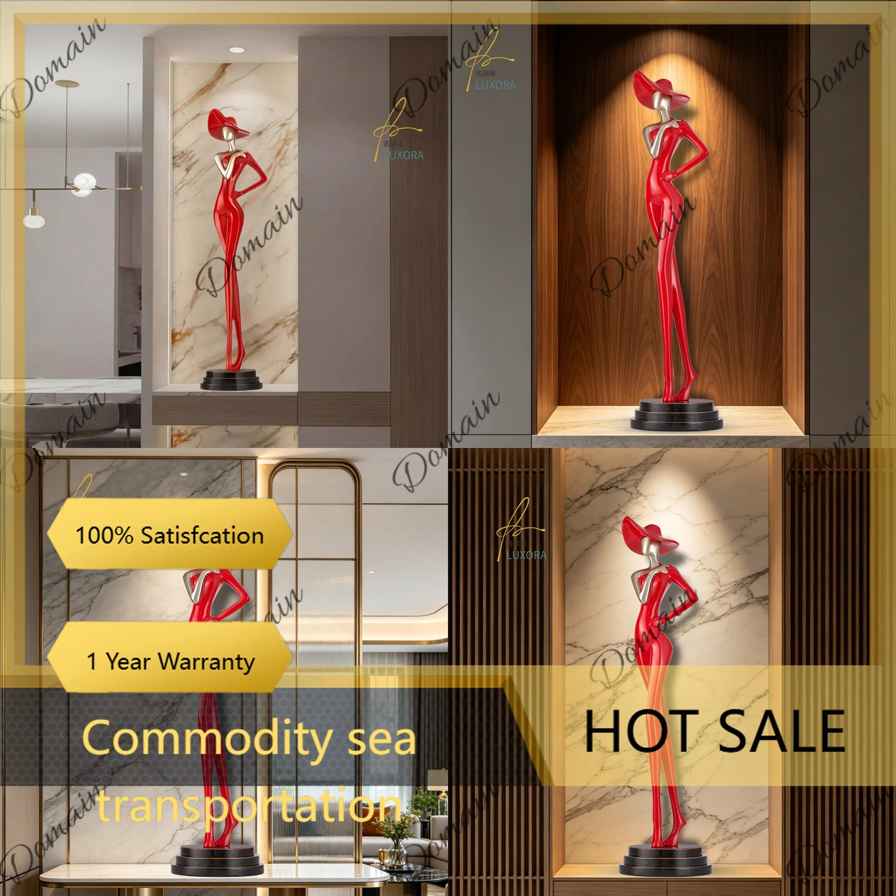 J81 Italian Sculpture Art Figure Tall Slim Luxury Living Room Decor Minimalist Abstract Craft