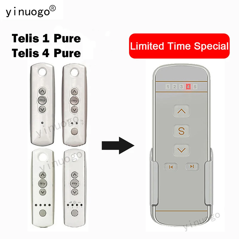 Telis 4 Pure 1 Pure Remote Control Transmitter Control Curtain 1810633 1810632 1810632A 1810631 433MHz TELIS 4 PURE