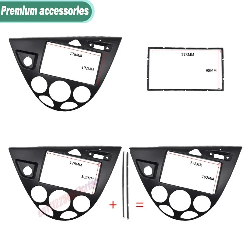 For Ford Focus Mk1 Fiesta Carnival 1995-2001 For Fox 1998-2004 Car Stereo Radio Fascia Dash Panel 2 Din Frame