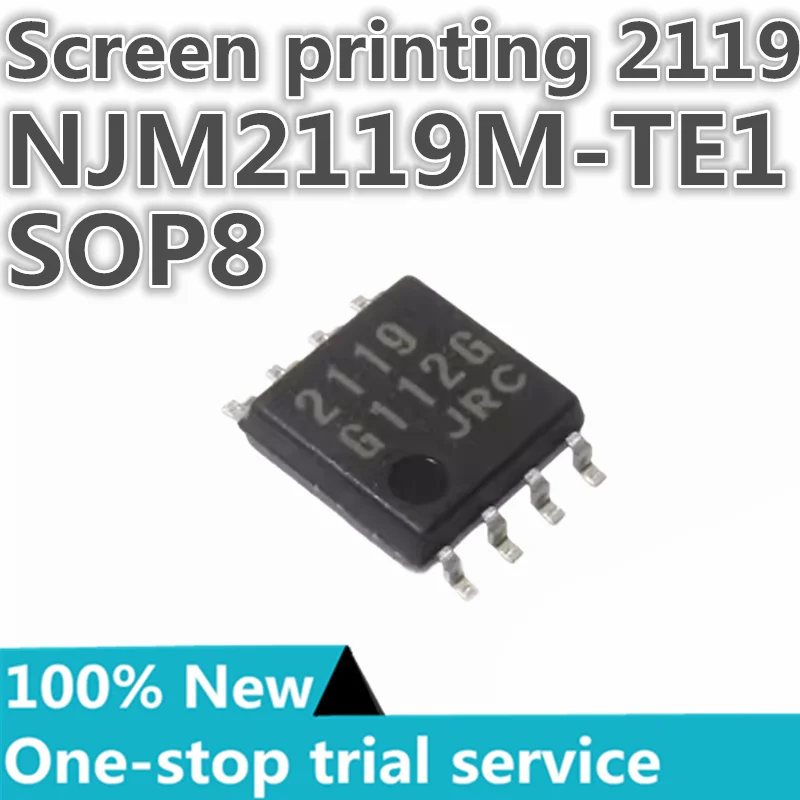 

5-100PCS %New NJM2121M-TE1 NJM2119M-TE1 Silkscreen :2119 2121 operational amplifier SOP8