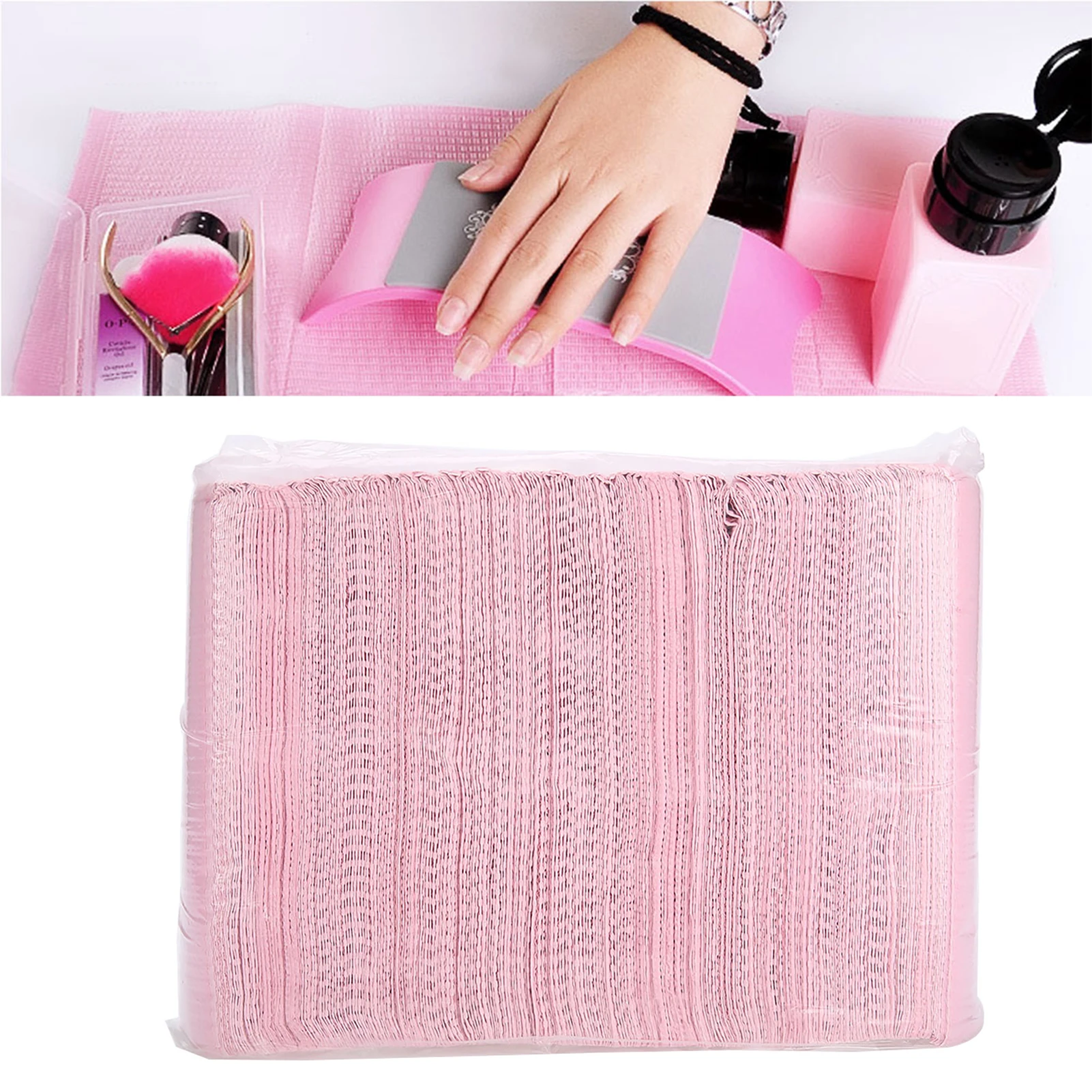 ZK40 125개 방수 네일 아트 종이 테이블 매트 패드 살롱 연습 매니큐어 도구