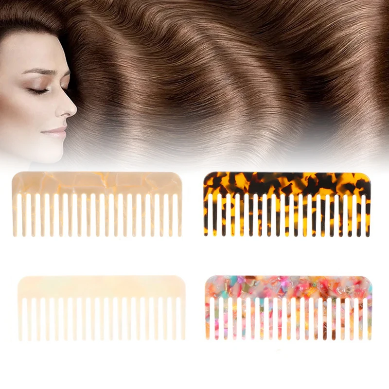 HOT！ Wide Large Tooth Pocket Hair Comb Cellulose Acetate Detangling Hairbrush Tortoise Shell Anti-static Hairdressing Tools