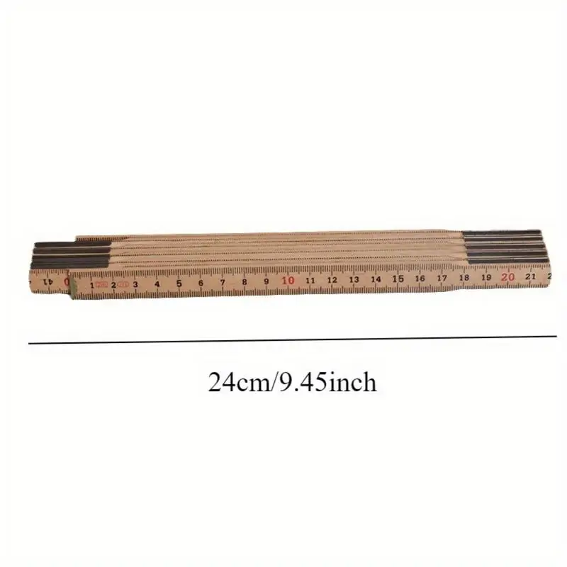 1Pc 2m 10 Fold Birch Folding Rule Spring Wood Multifunctional Ruler