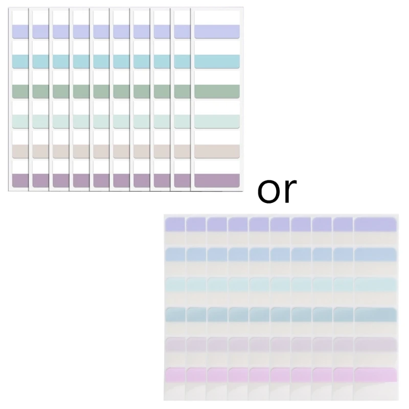 Портативная красочная индексная этикетка для папки с файлами, набор светлых липких индексных вкладок