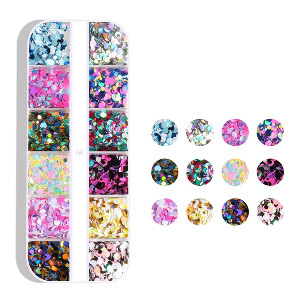 

6pcs Colorful Shape Sequins Nail Art Decorations Holographic Glitter For Manicure Diy Designs Women Nail Supplies Rhinestones