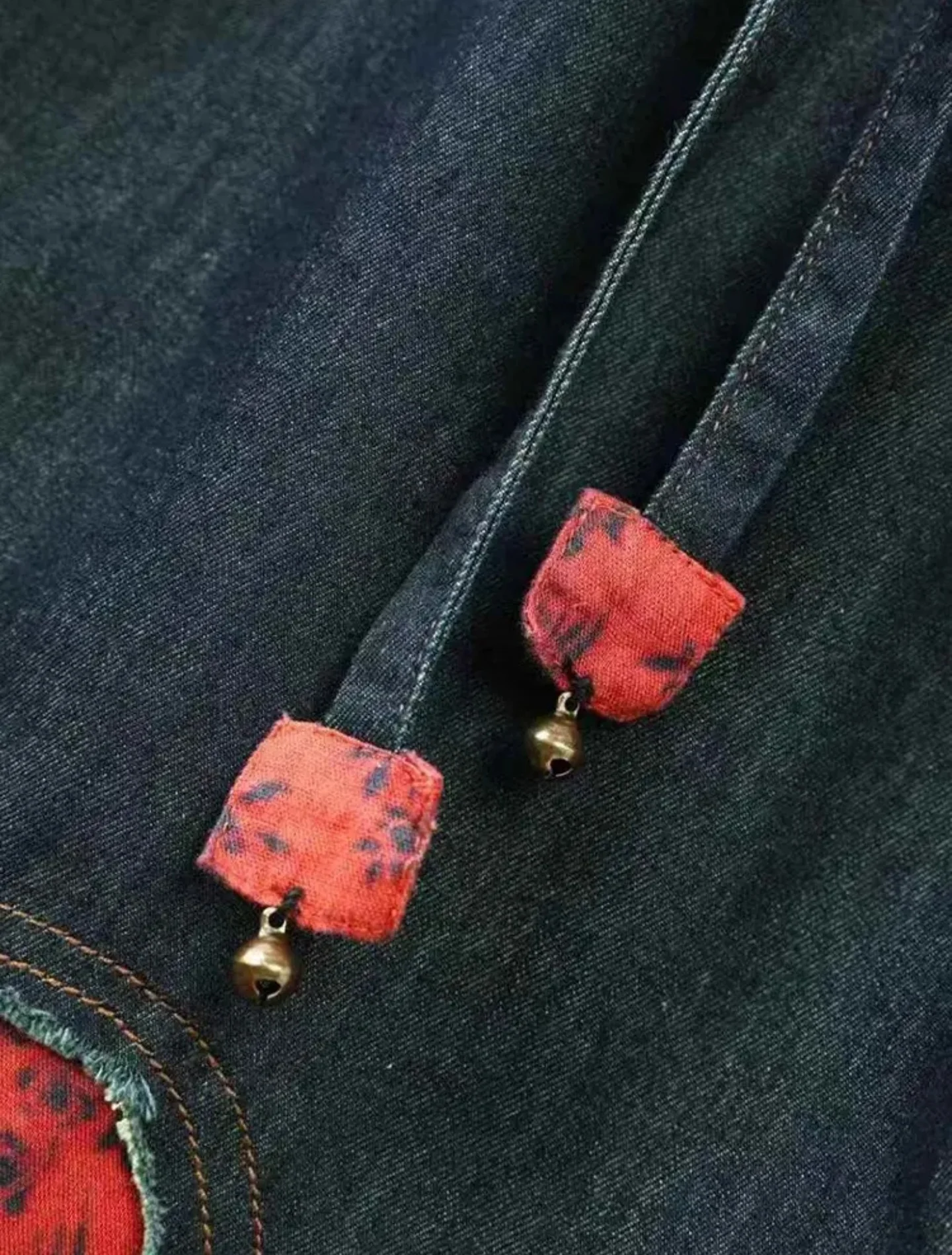 سراويل صيفية على الطراز الوطني سراويل كاوبوي سوداء من القطن المطرز برباط علوي سراويل نسائية واسعة الساق