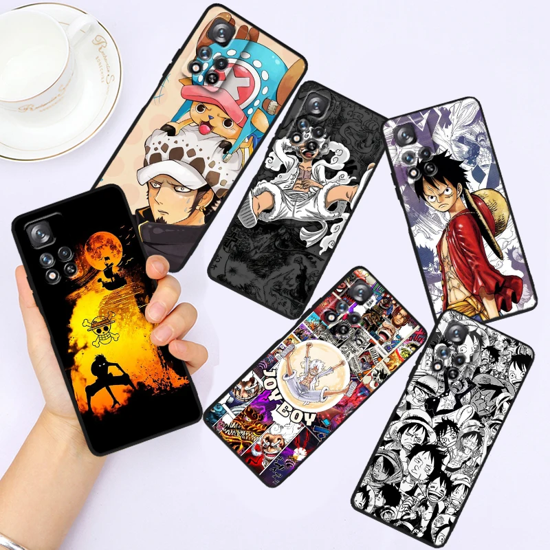 Comics One Piece Anime Luffy For Xiaomi Redmi Note 13 12R 12 12S Turbo 11 11T 11S 10 10S Pro Plus 5G Black TPU Phone Case