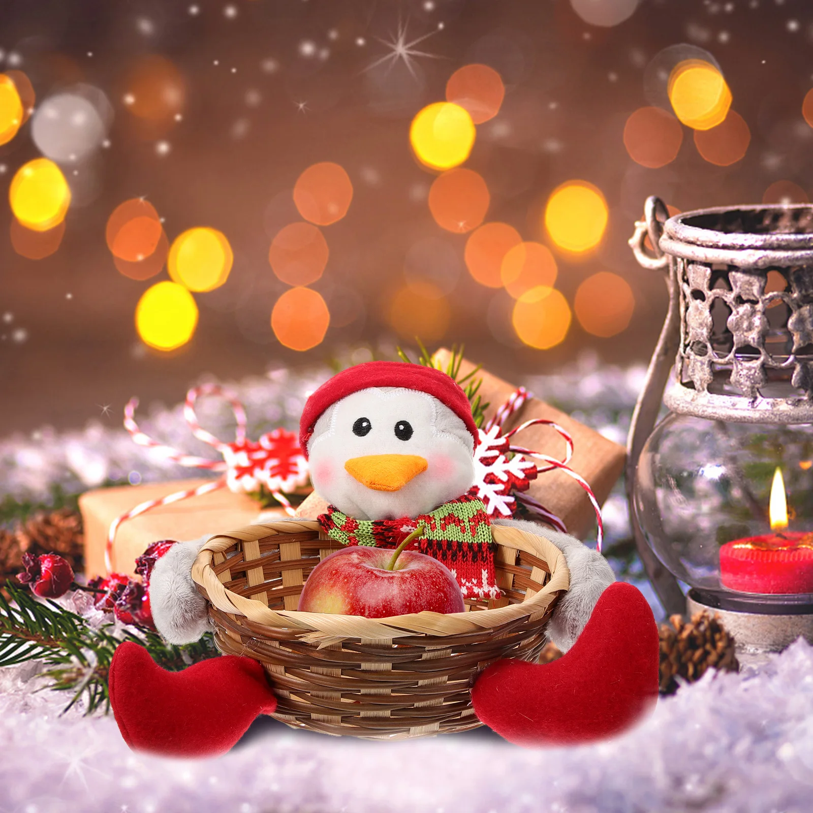 

2 Pcs Christmas Gifts Candy Basket Party Storage Xmas Small Holder Ornament Child