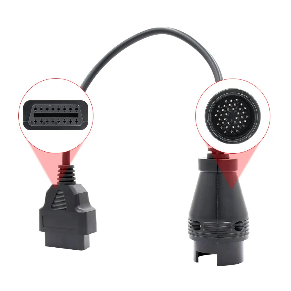 A Quality For Benz 38 Pin to 16 Pin Female to Male OBDII Connector For Mercedes 38Pin OBD Cable Adapter OBD2 Scanner MB 38 Pin