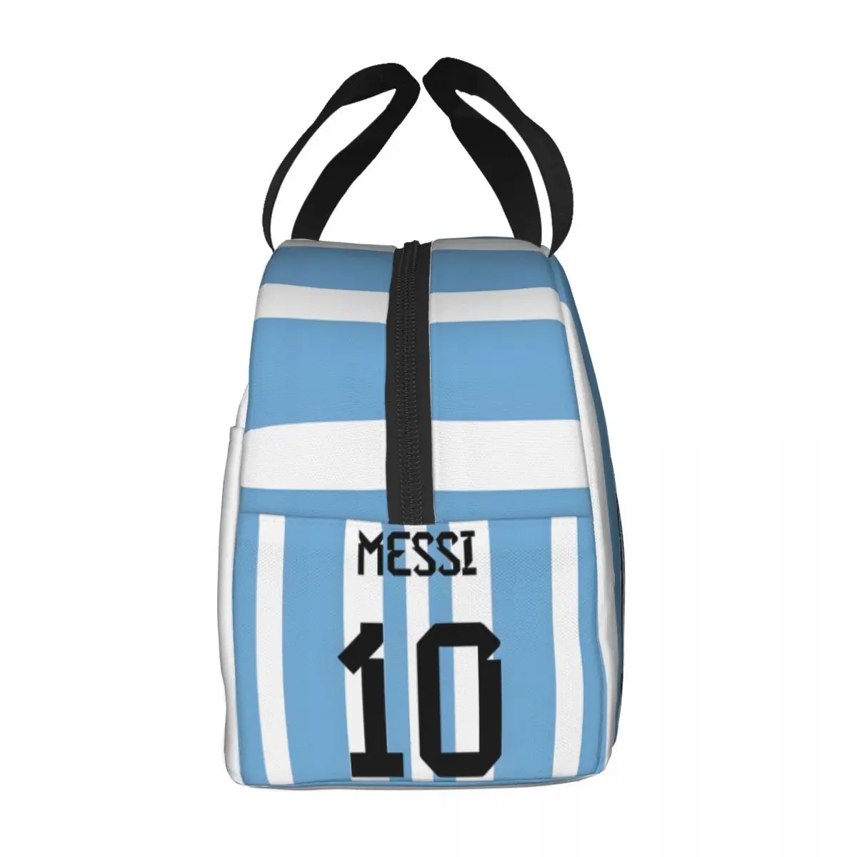 Voetbalster Messi Num 10, geïsoleerde lunchtas, lekvrij, cartoon lunchcontainer, koeltas, draagtas, lunchbox, werkpicknick, voedselzak