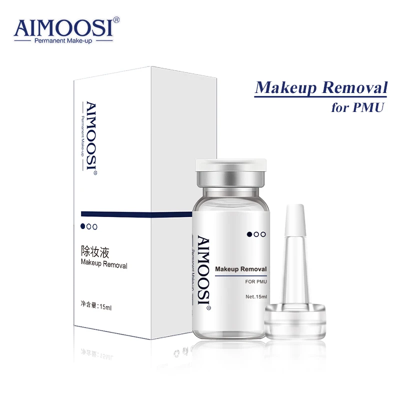 AIMOOSI 15ml Makeup Removal Fluid for Semi Permanent Makeup Tattoo Corrected Diluted Eyebrows Eyeliner Lip Color Free Shiping