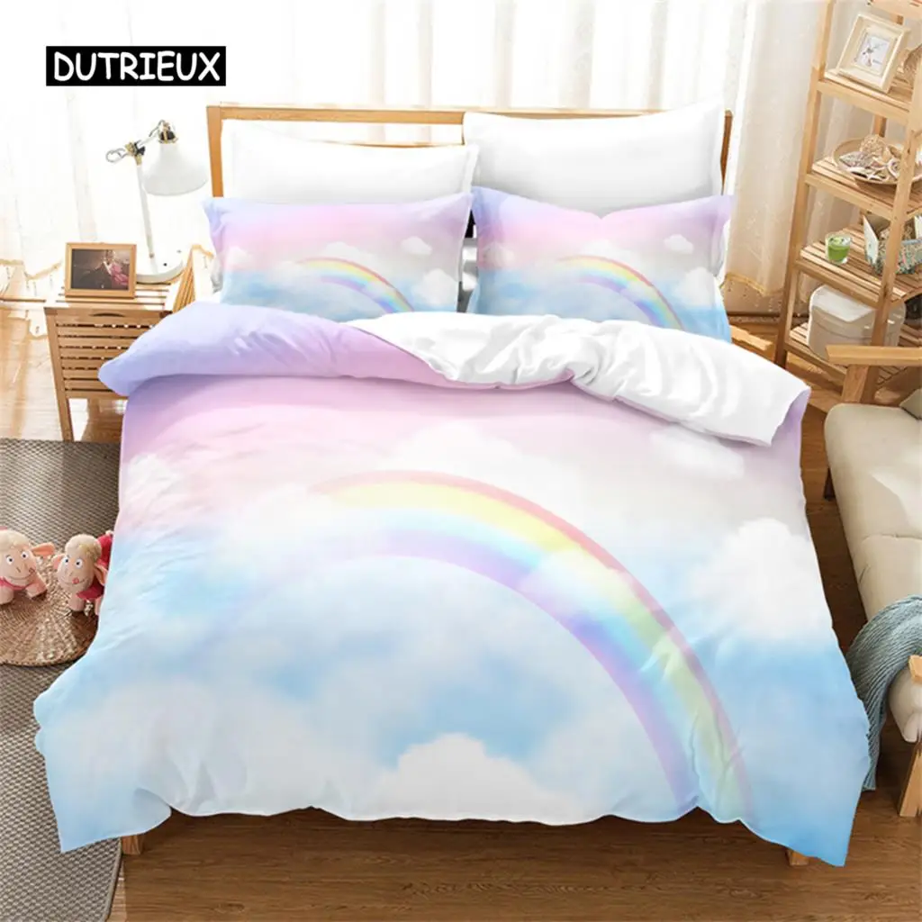 

Rainbow Sky Bedding Set Duvet Cover Set 3d Bedding Digital Printing Bed Linen Queen Size Bedding Set Fashion Design